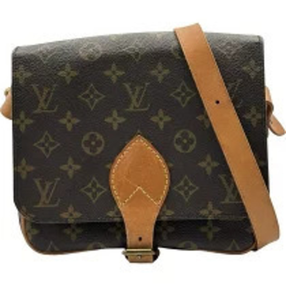 Louis Vuitton Cartouchiere Monogram Canvas Shoulder Bag Brown